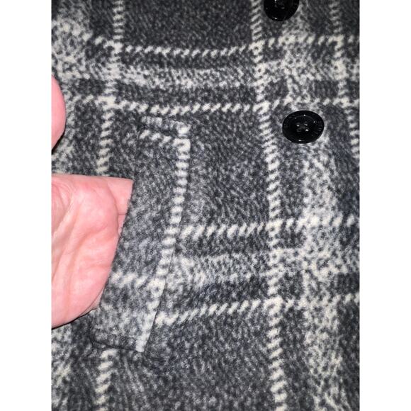 IKE BEHAR Double Breasted Plaid Coat in Soft Fleece - Women's Size M - Cozy! - Picture 4 of 12